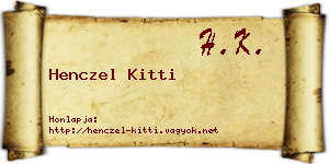 Henczel Kitti névjegykártya